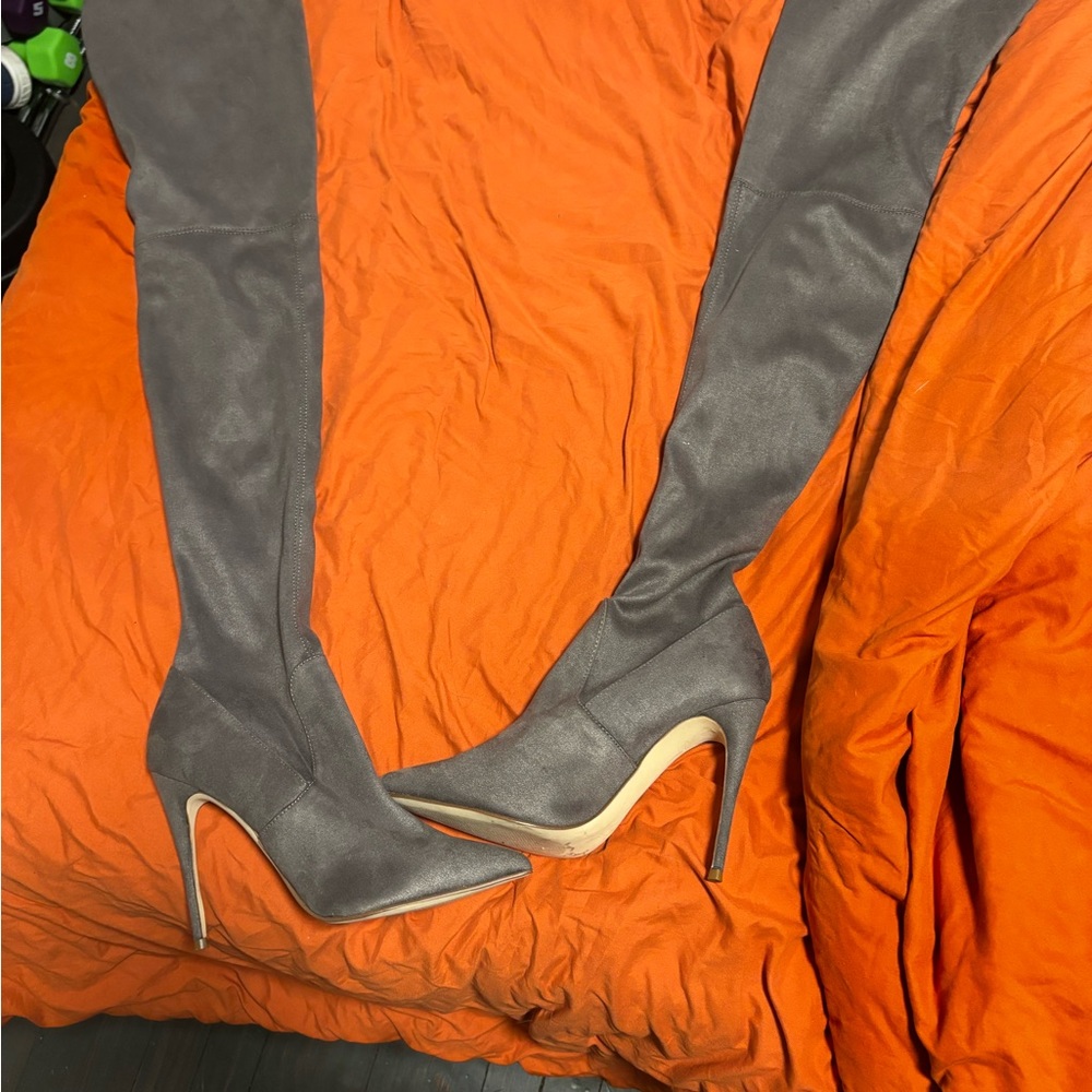 Dominique Charcoal Over-the-Knee Boots